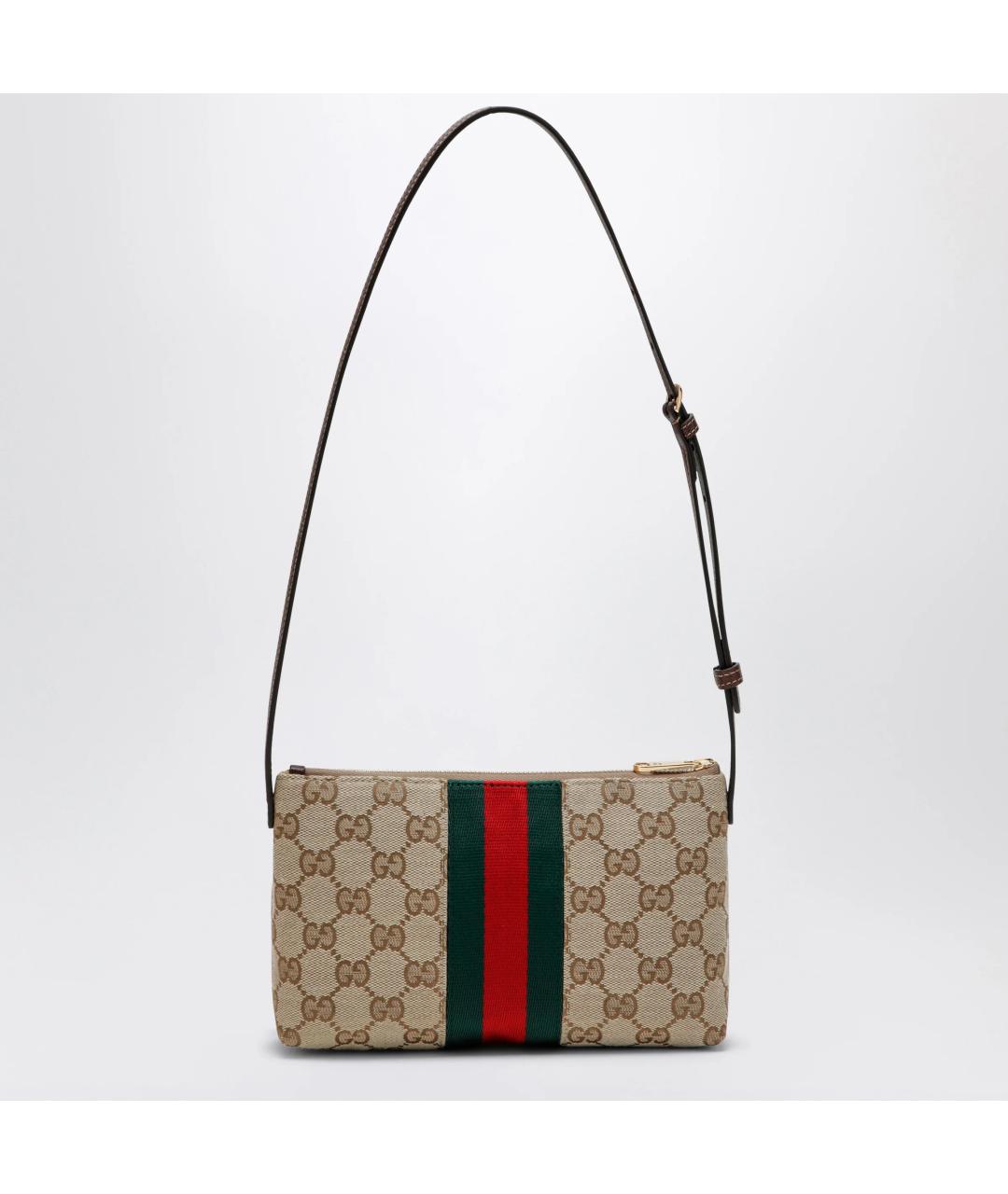 GUCCI Бежевая тканевая сумка через плечо, фото 2