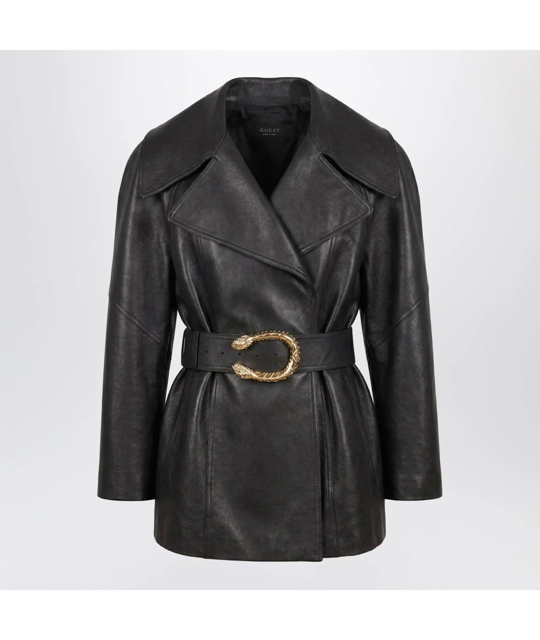 GUCCI Черная кожаная куртка, фото 3