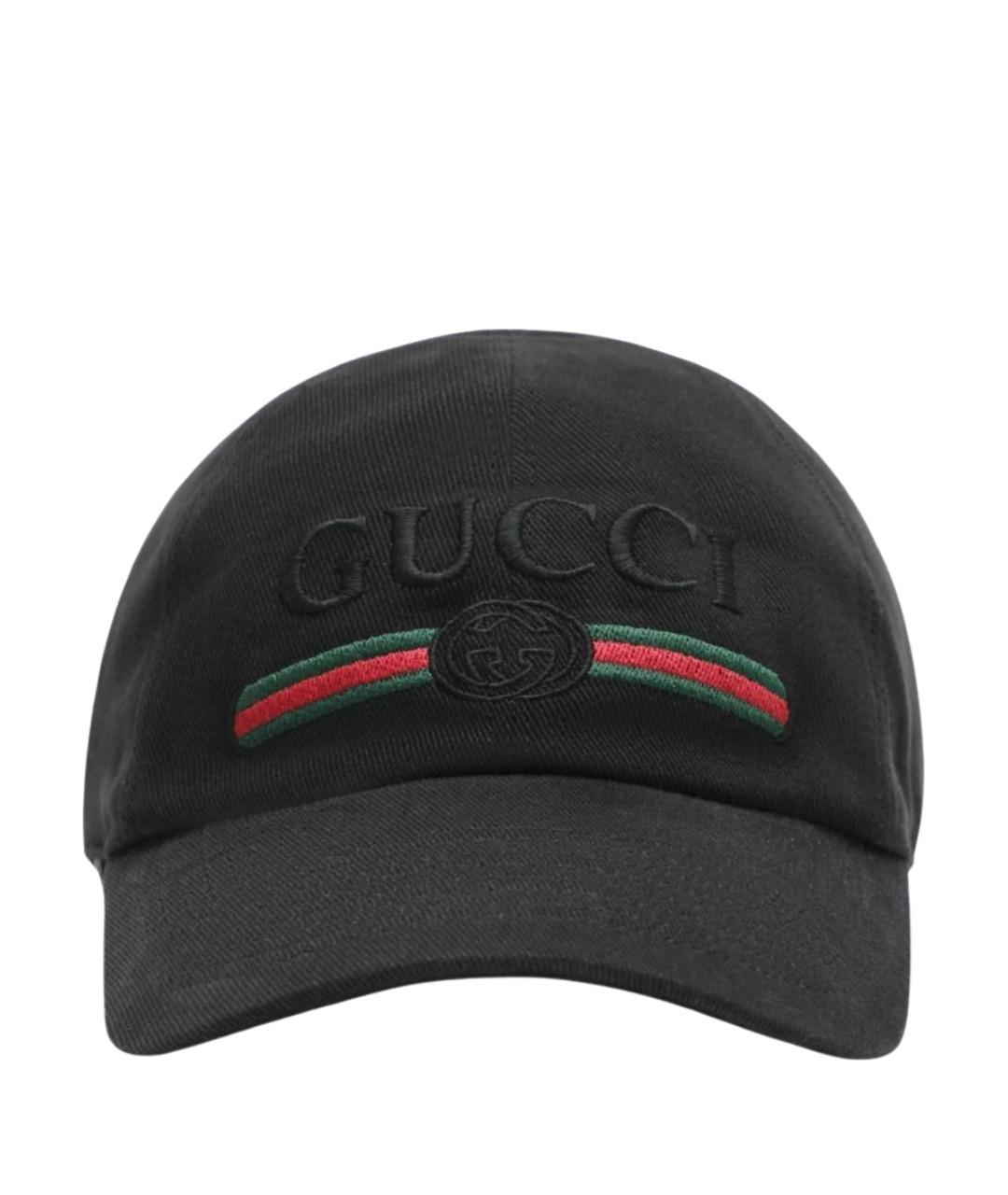 GUCCI Черная хлопковая кепка/бейсболка, фото 1