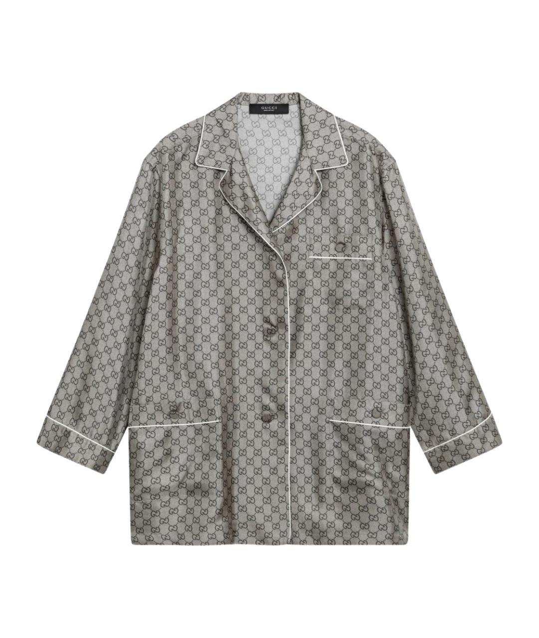GUCCI Бежевая шелковая рубашка, фото 1