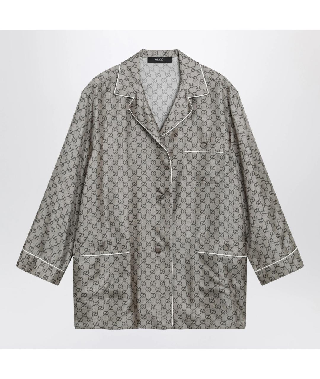 GUCCI Бежевая шелковая рубашка, фото 3