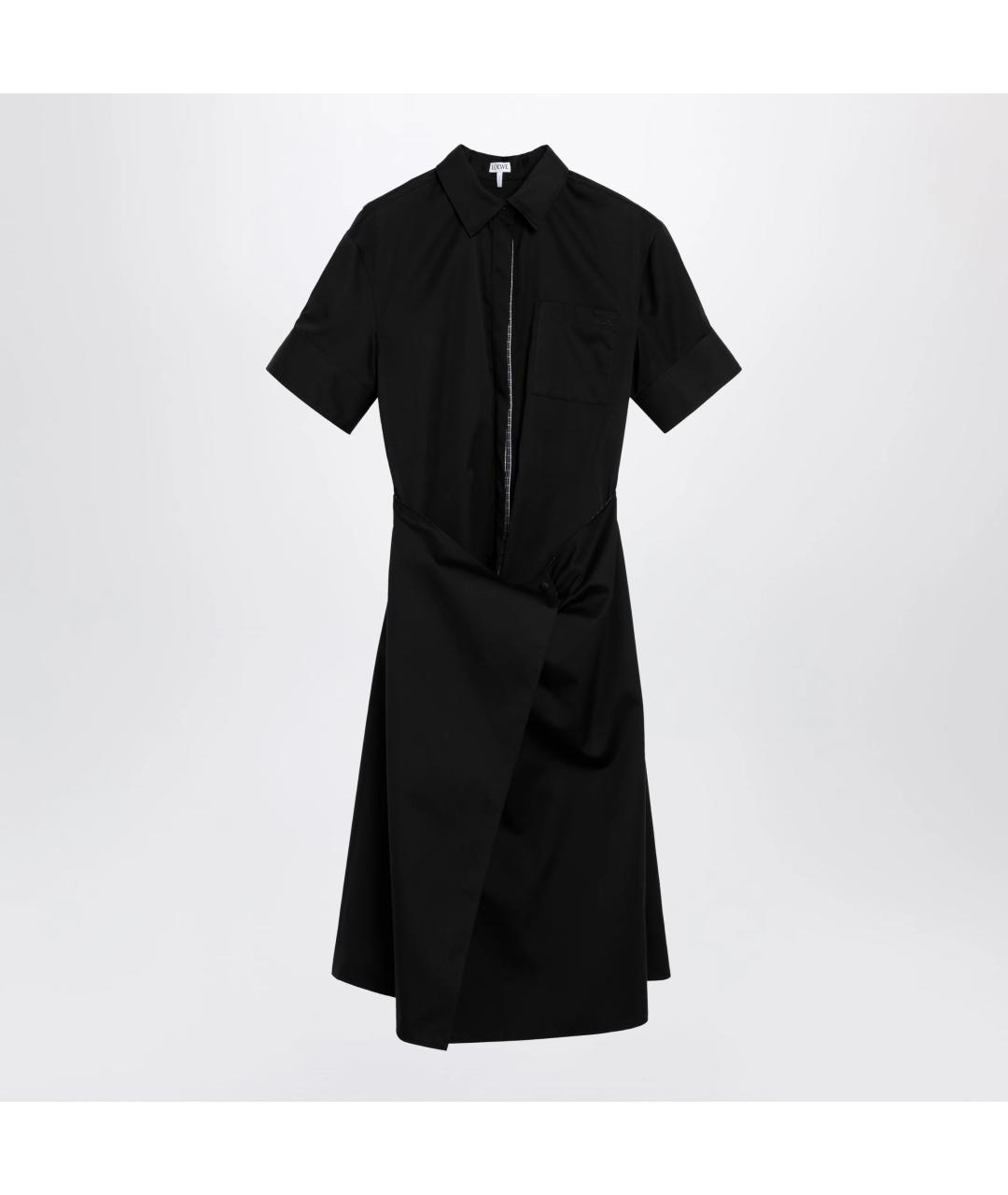 LOEWE Черное хлопковое повседневное платье, фото 3