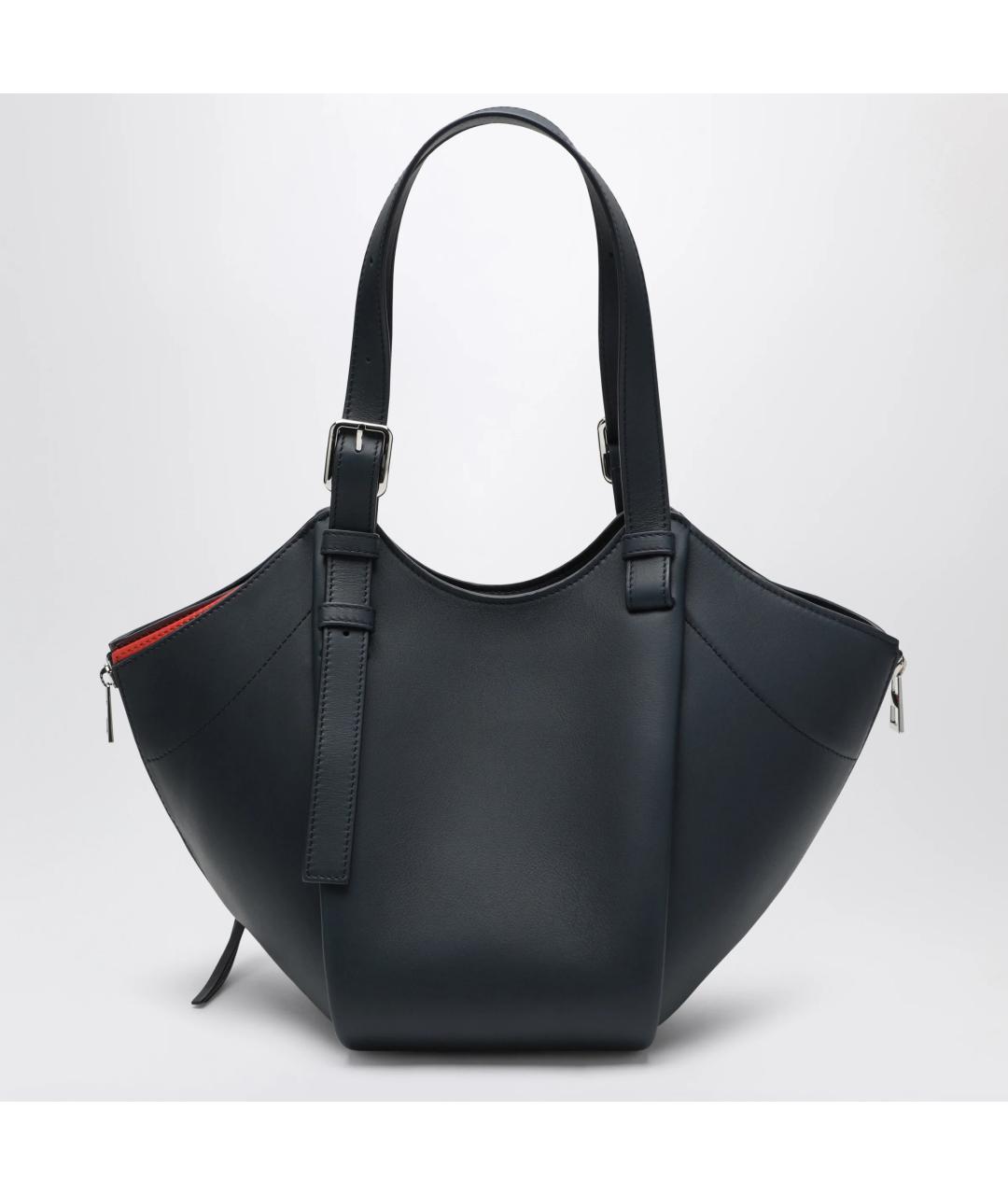 LOEWE Темно-синяя кожаная сумка тоут, фото 2