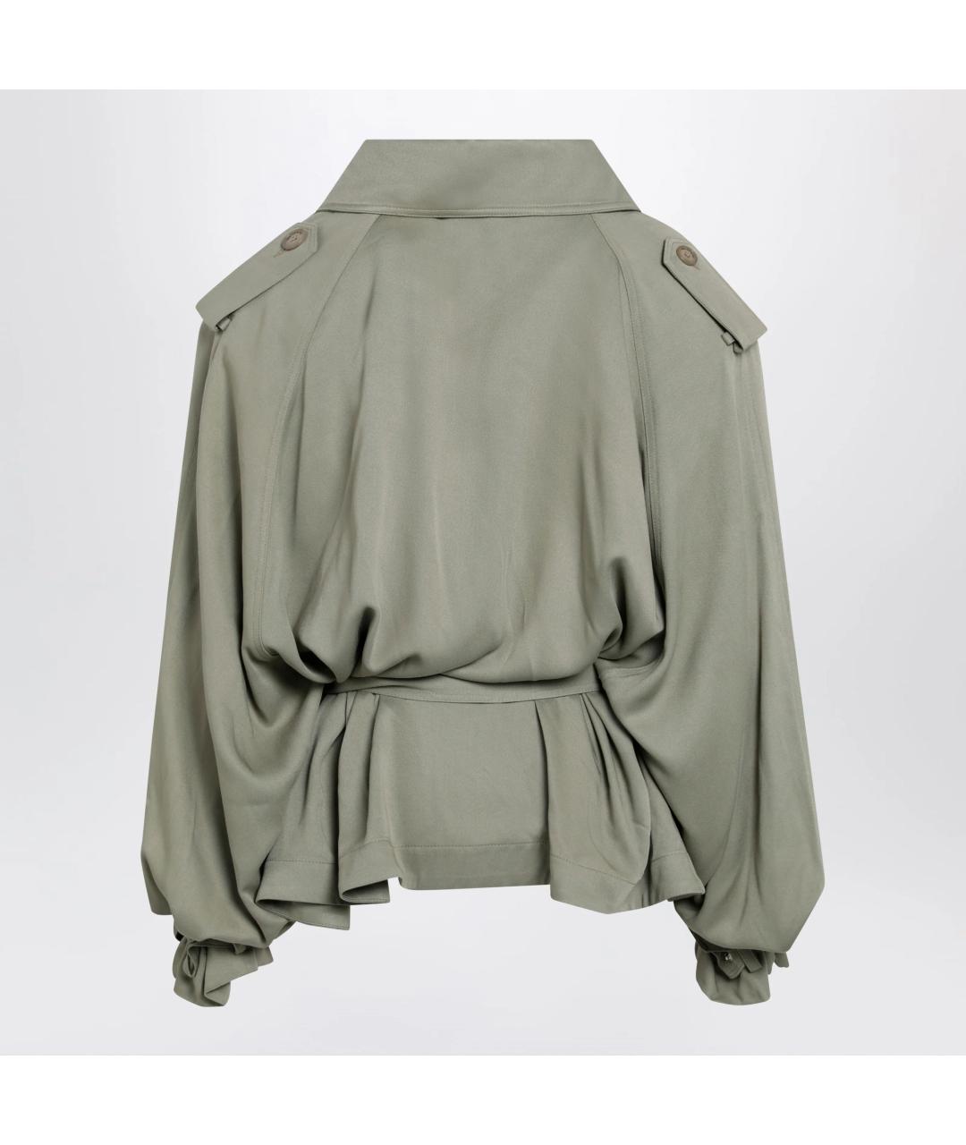 THE FRANKIE SHOP Зеленая вискозная куртка, фото 2
