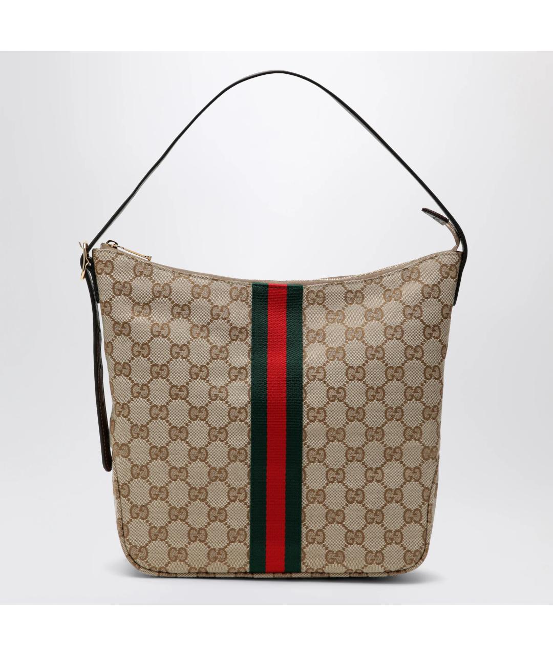 GUCCI Бежевая тканевая сумка на плечо, фото 3