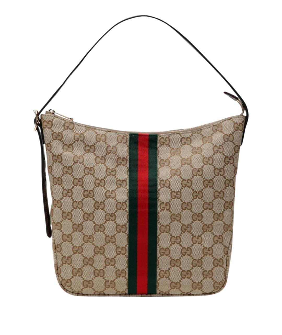 GUCCI Бежевая тканевая сумка на плечо, фото 1