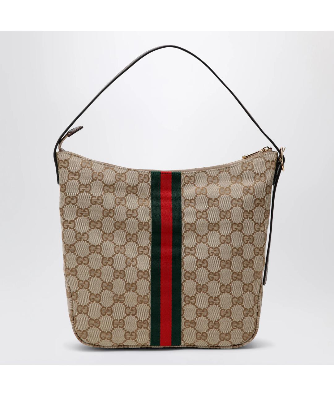 GUCCI Бежевая тканевая сумка на плечо, фото 2