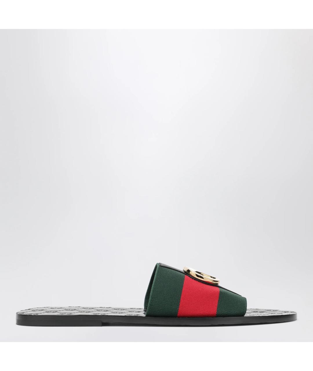 GUCCI Мульти текстильные шлепанцы, фото 3