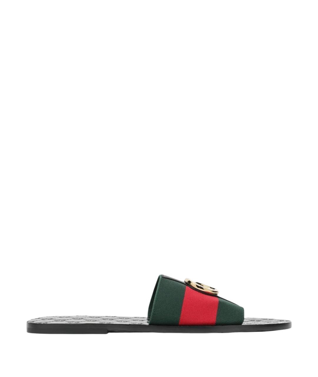 GUCCI Мульти текстильные шлепанцы, фото 1