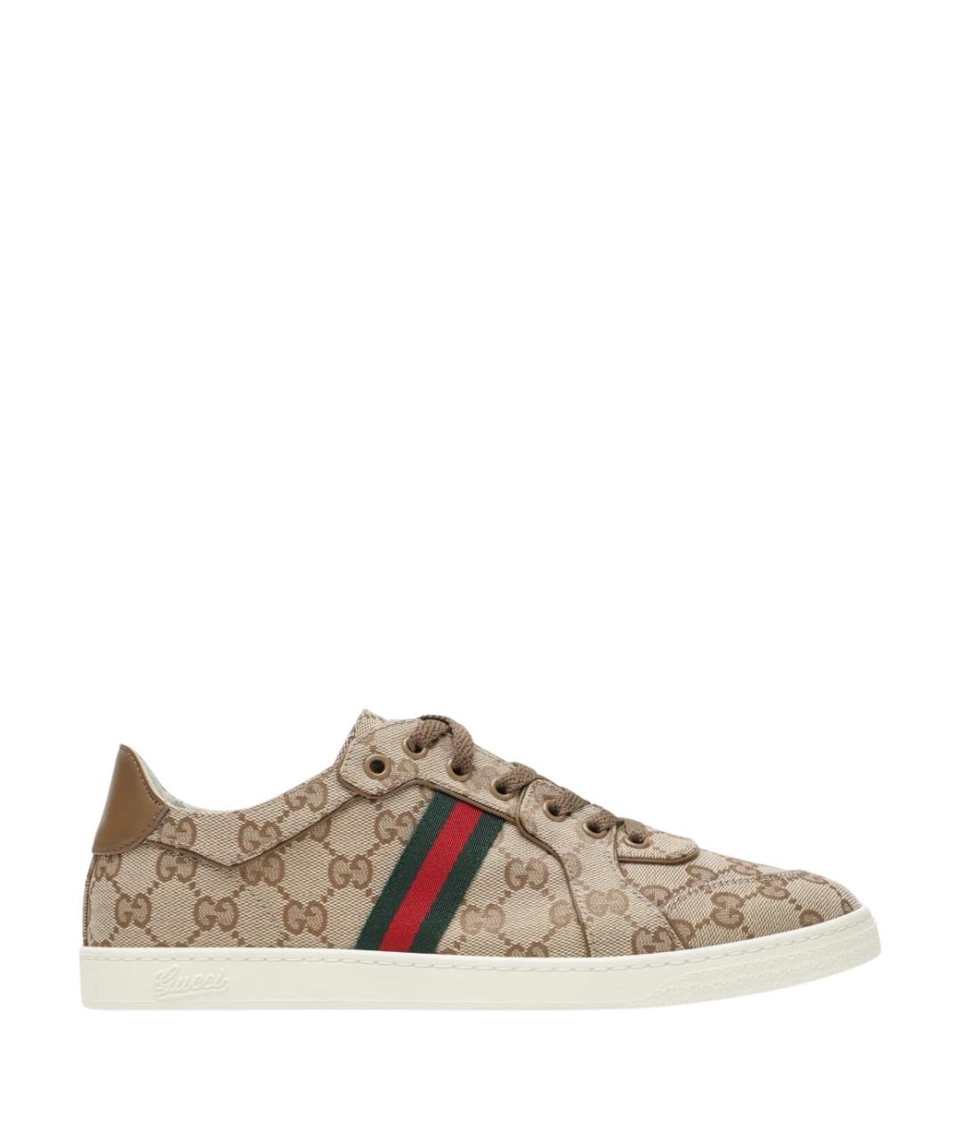 GUCCI Бежевые кеды, фото 1