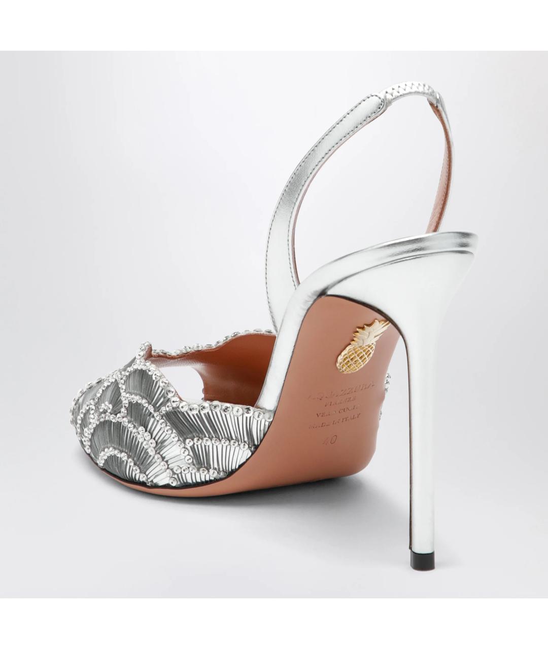 AQUAZZURA Серые кожаные босоножки, фото 2
