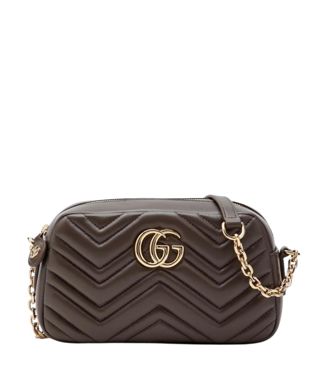 GUCCI Коричневая кожаная сумка через плечо, фото 1