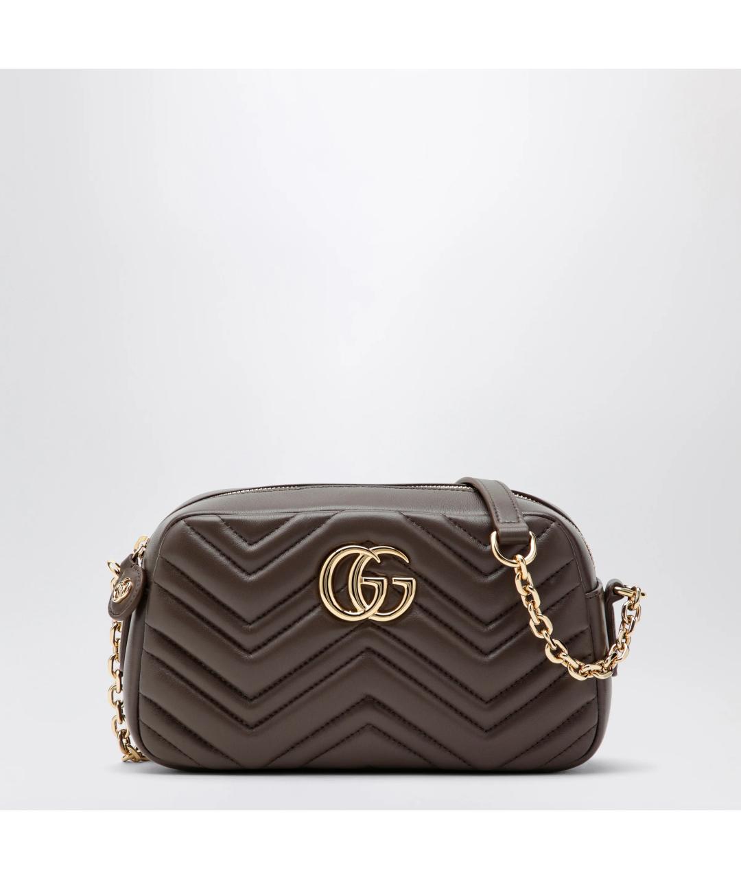 GUCCI Коричневая кожаная сумка через плечо, фото 3