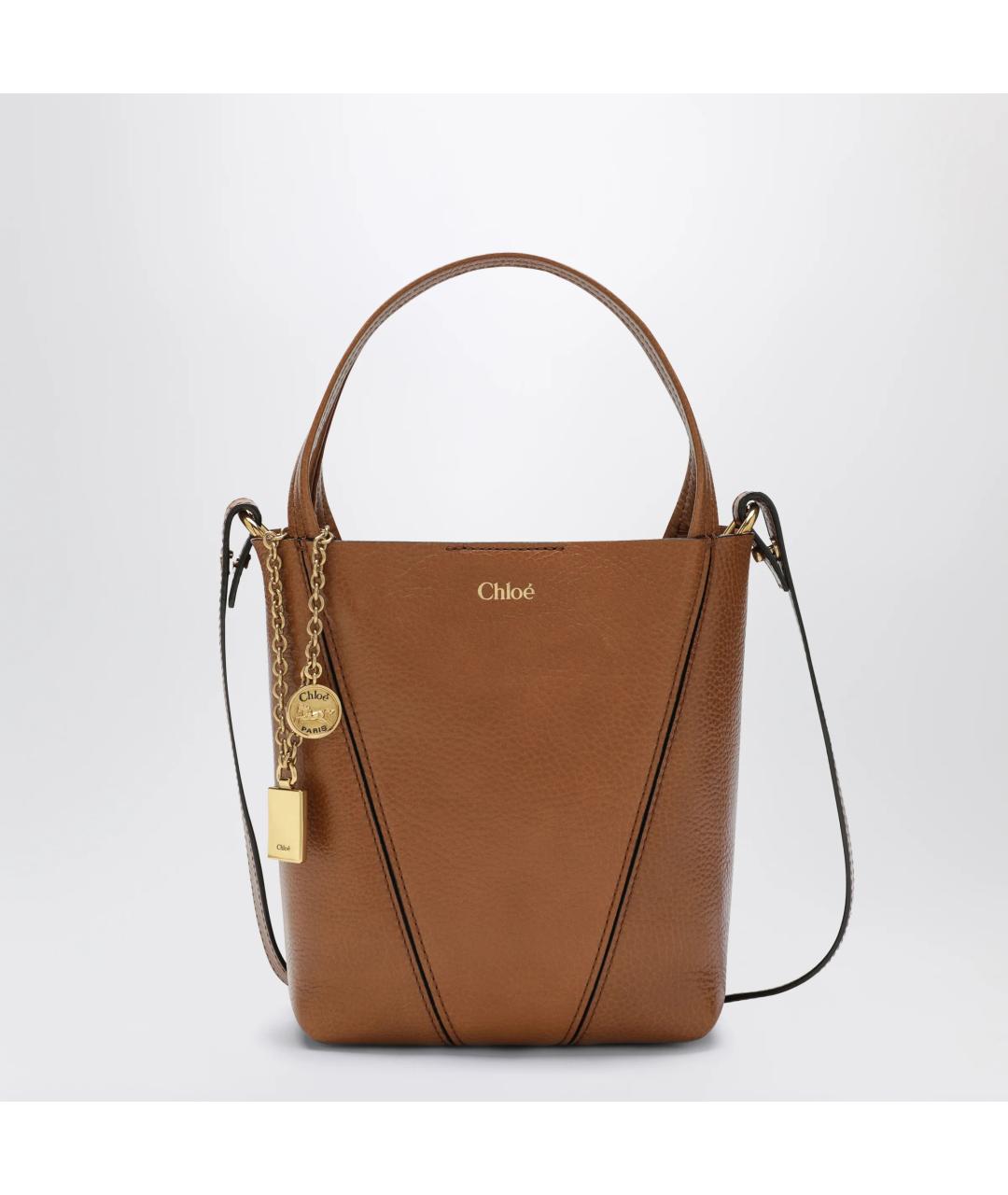 CHLOE Коричневая кожаная сумка тоут, фото 3