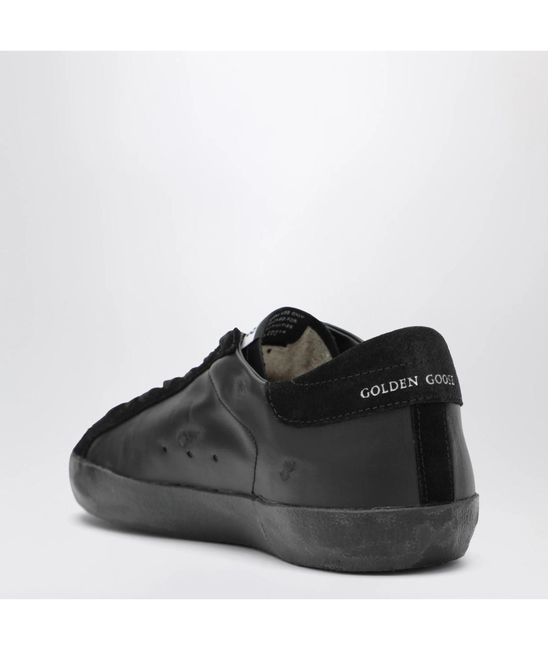 GOLDEN GOOSE Черные кожаные низкие кроссовки / кеды, фото 2