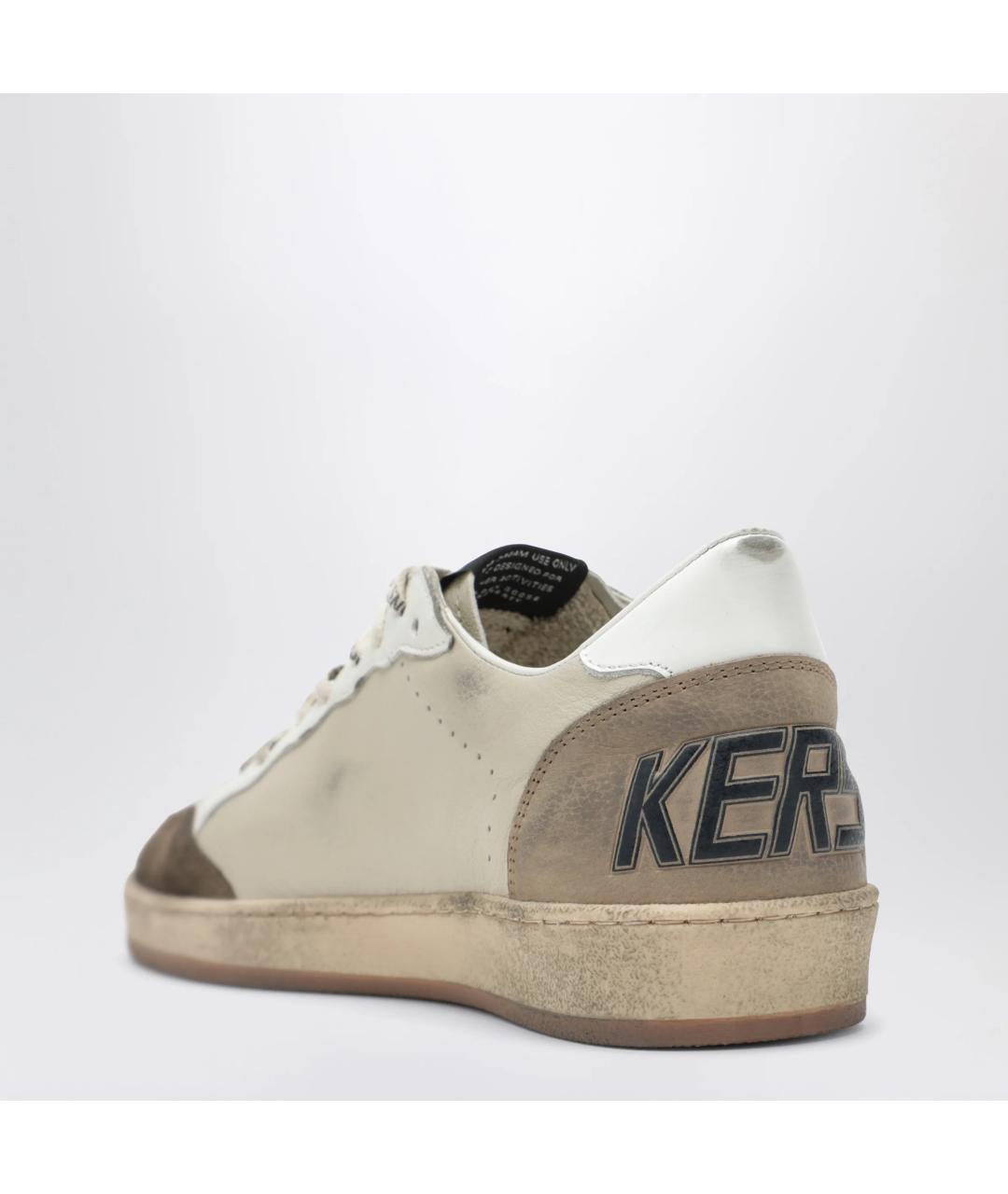 GOLDEN GOOSE Белые кожаные низкие кроссовки / кеды, фото 2