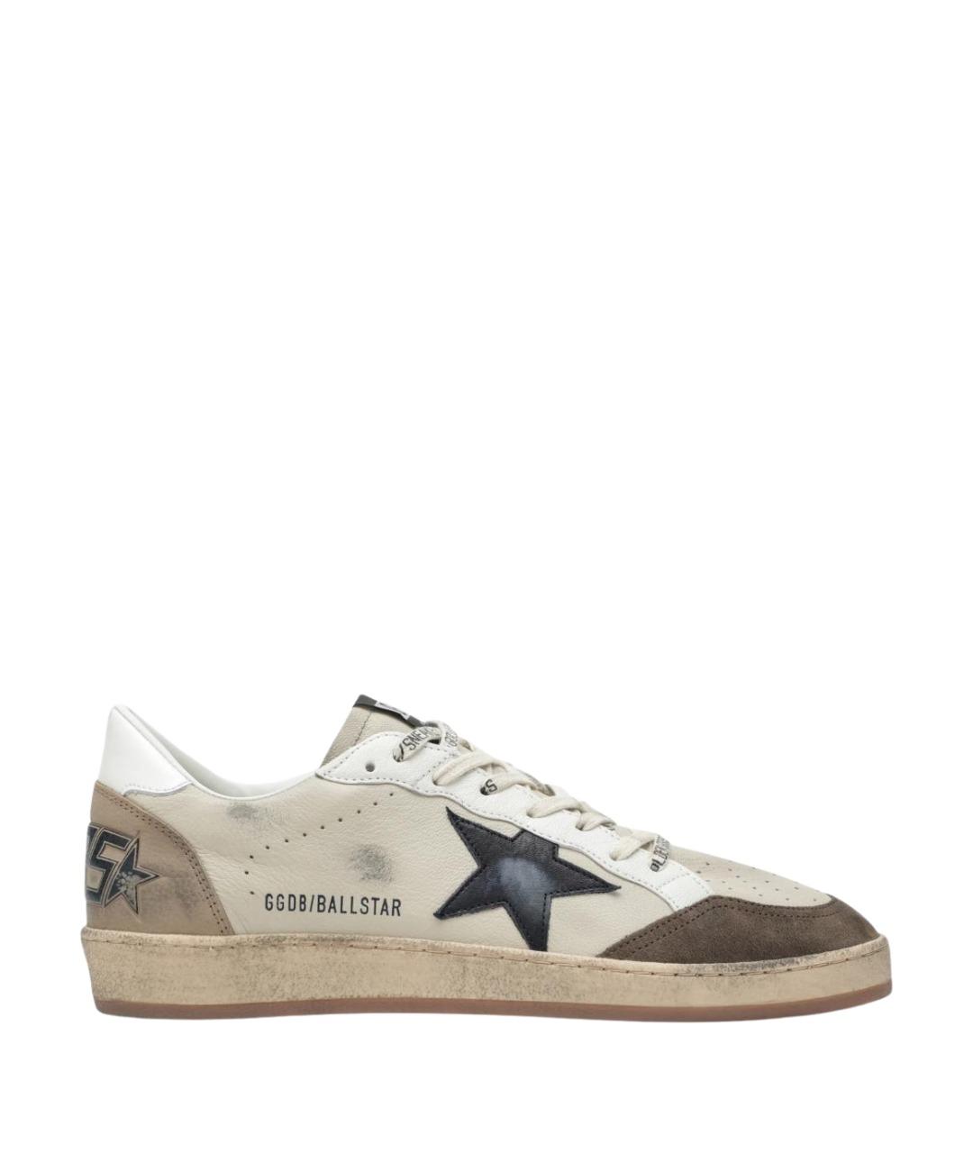 GOLDEN GOOSE Белые кожаные низкие кроссовки / кеды, фото 1