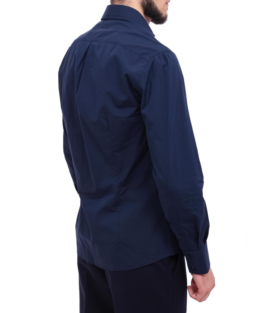 BRUNELLO CUCINELLI Синяя хлопковая классическая рубашка, фото 2