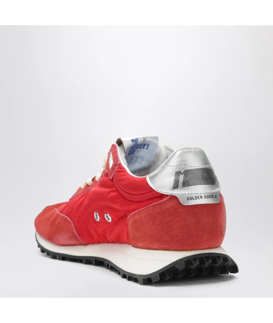 GOLDEN GOOSE Красные кожаные низкие кроссовки / кеды, фото 2