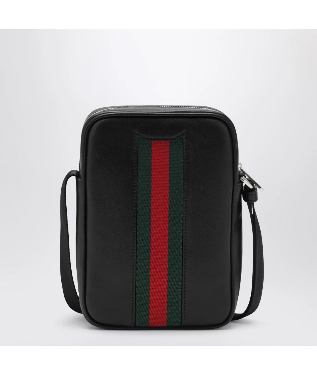 GUCCI Черная кожаная сумка на плечо, фото 2