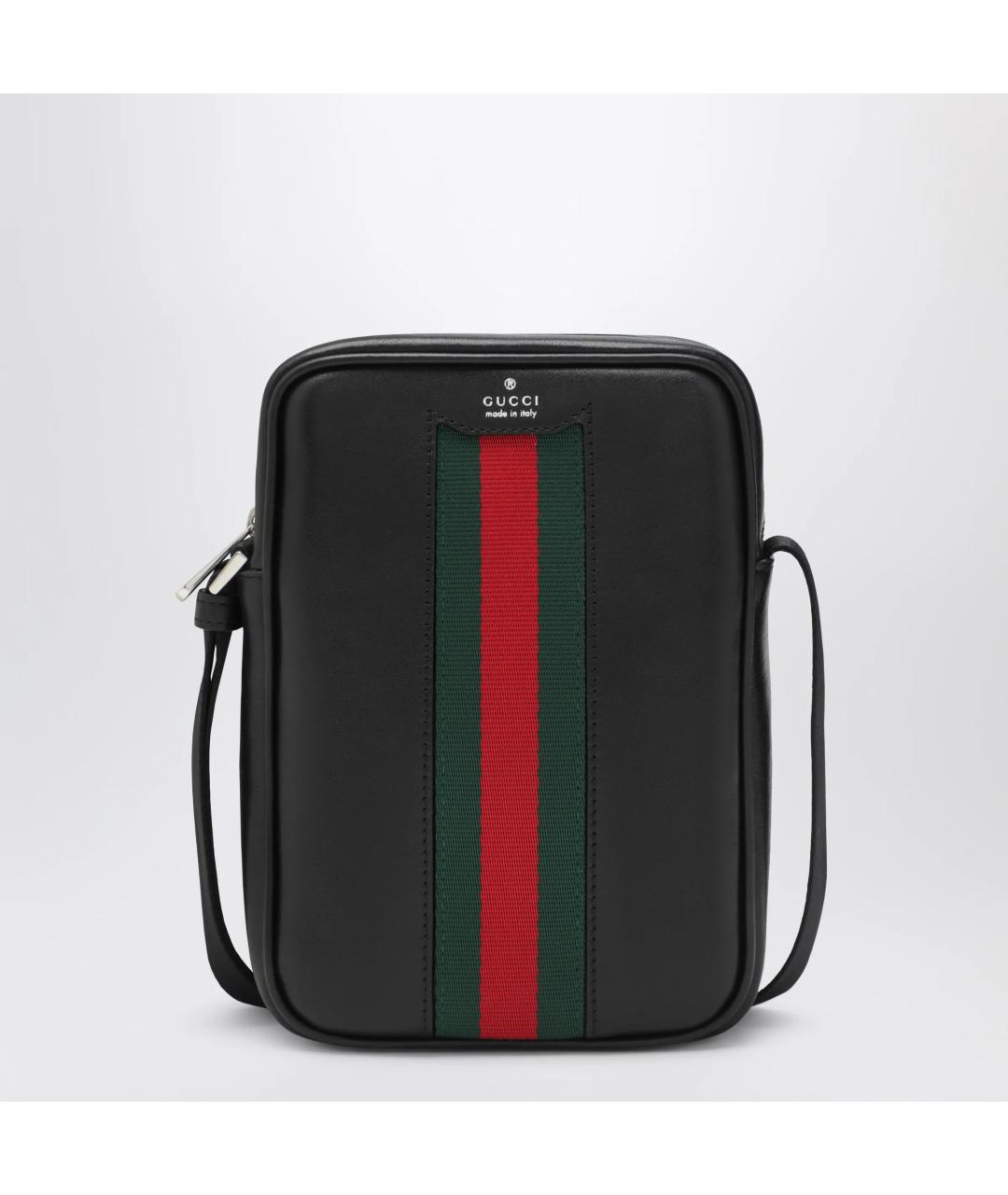 GUCCI Черная кожаная сумка на плечо, фото 3