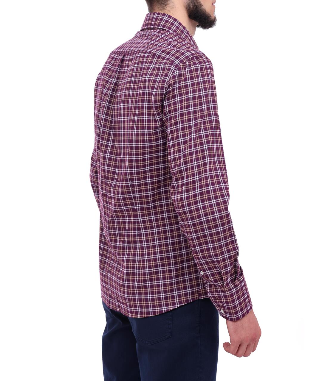 BRUNELLO CUCINELLI Бордовая кэжуал рубашка, фото 2