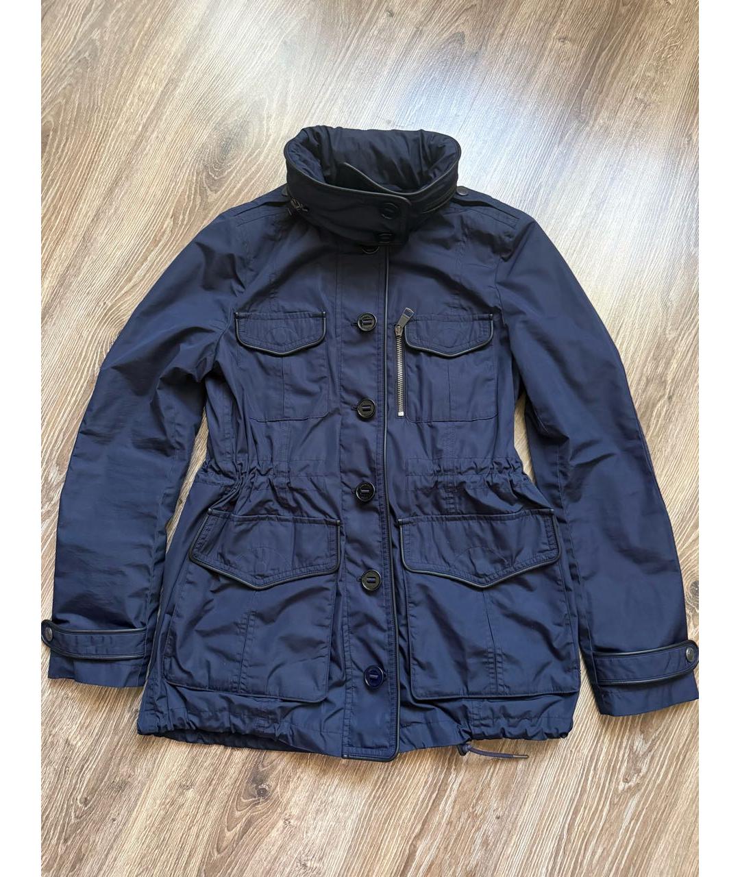 BURBERRY Темно-синяя полиэстеровая куртка, фото 5