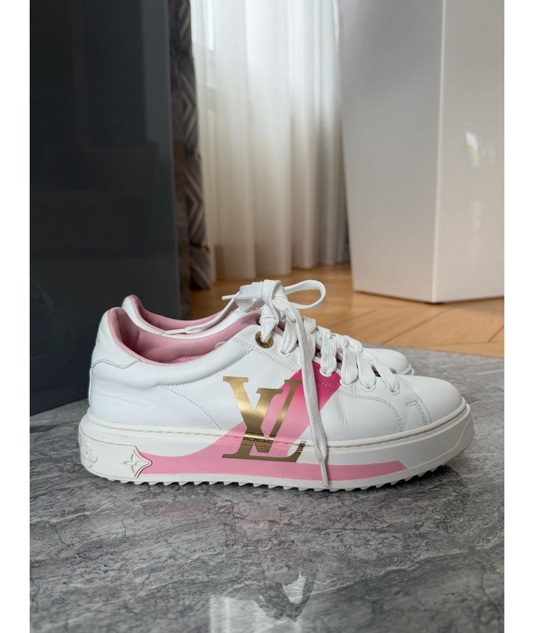 LOUIS VUITTON Белые кожаные кроссовки, фото 9