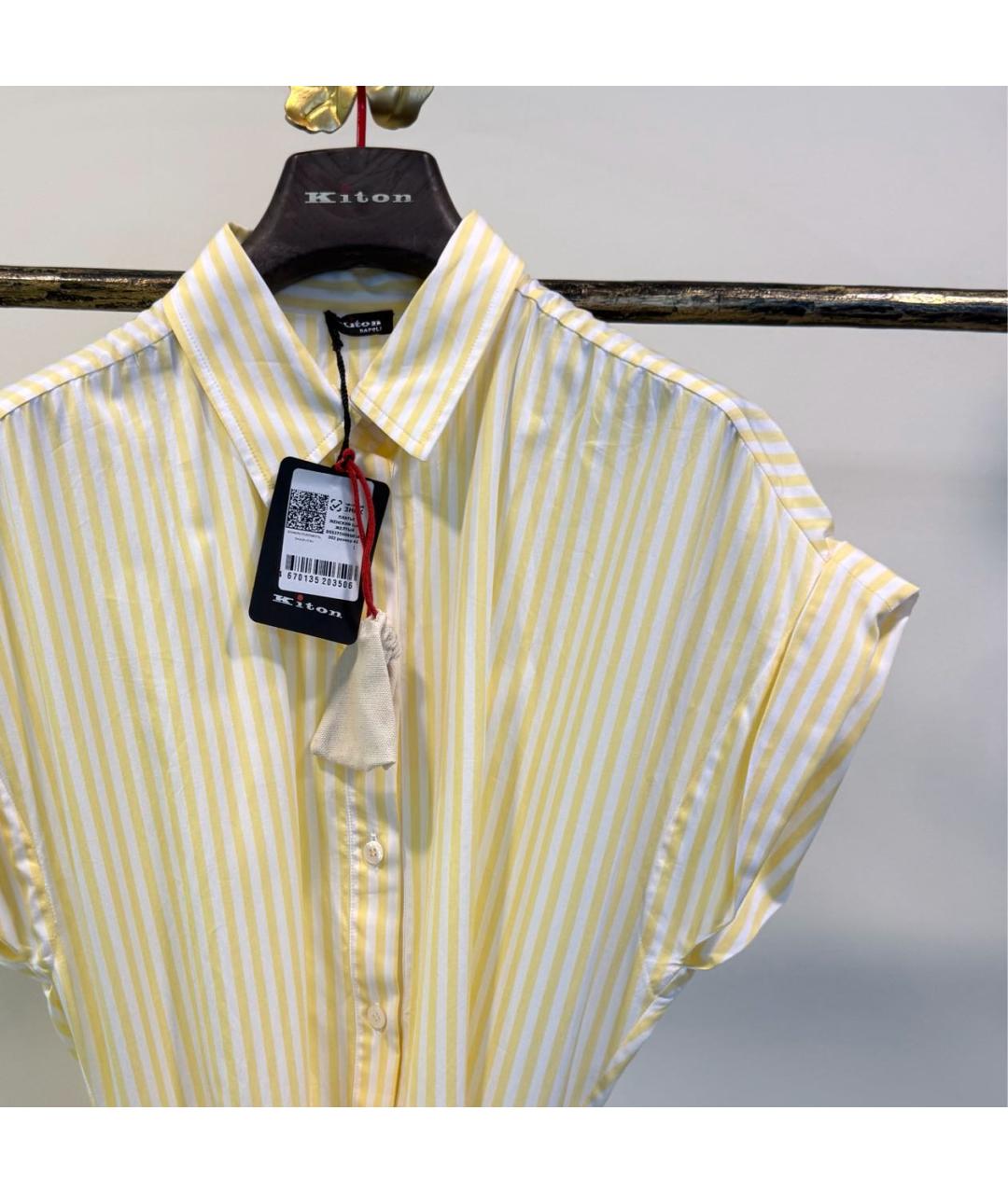 KITON Желтое хлопковое повседневное платье, фото 2