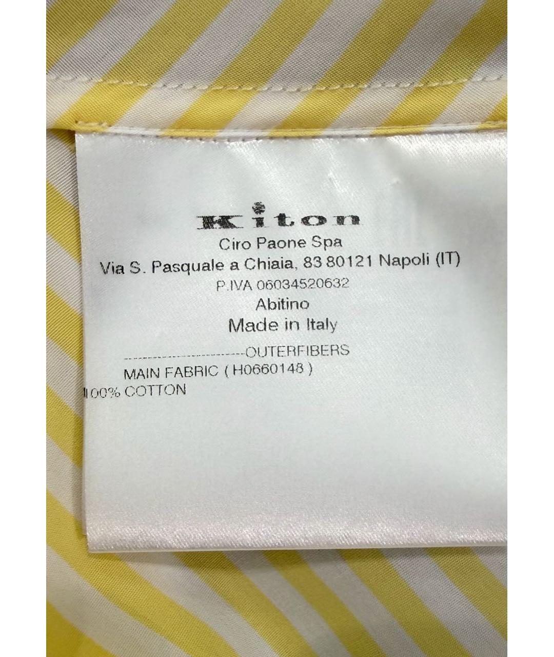 KITON Желтое хлопковое повседневное платье, фото 4