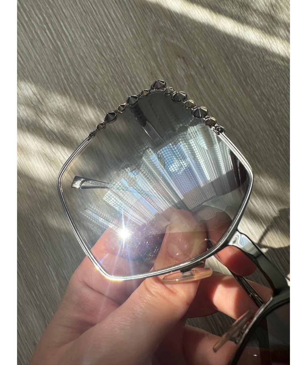 FENDI Серые металлические солнцезащитные очки, фото 4