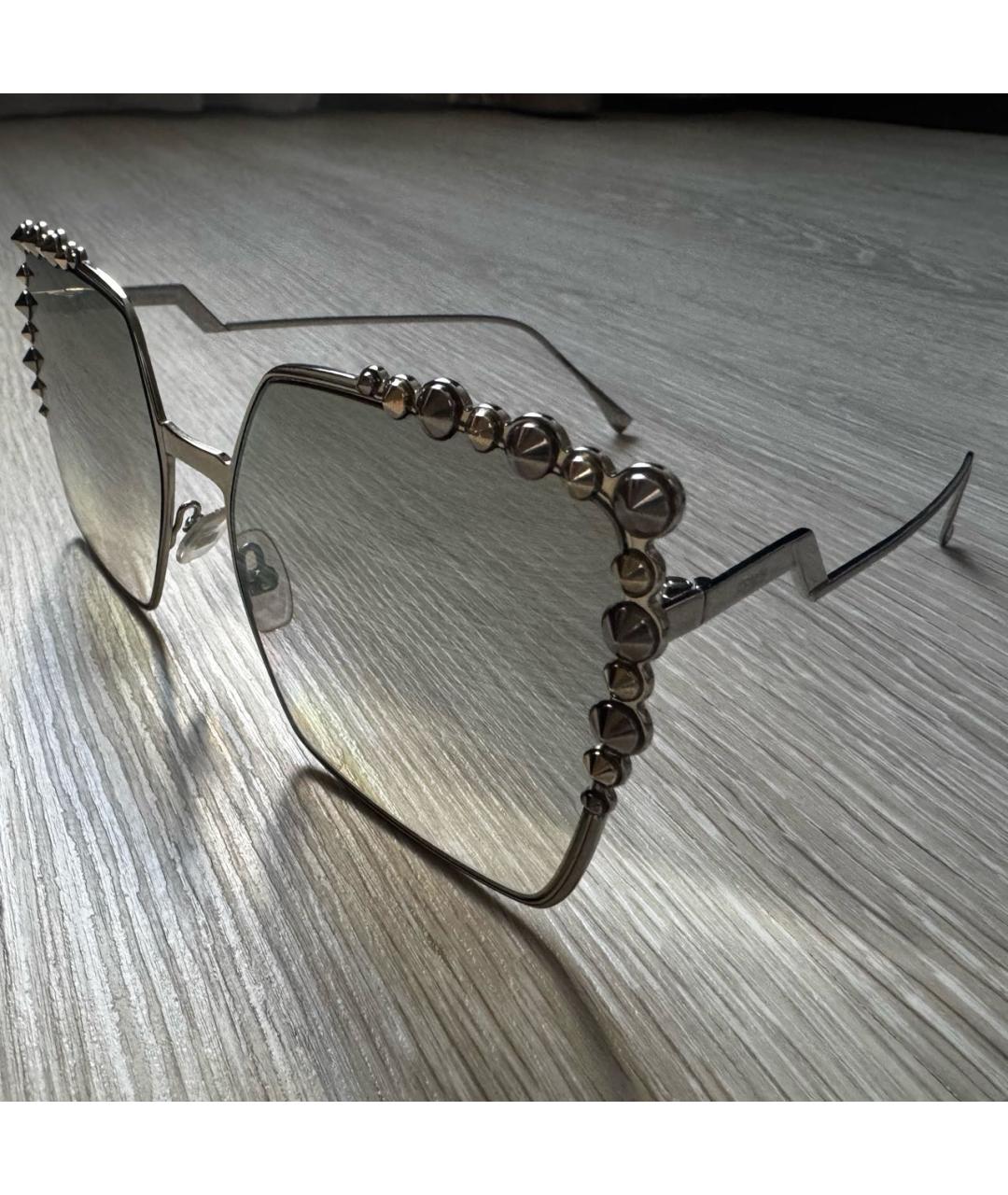 FENDI Серые металлические солнцезащитные очки, фото 8