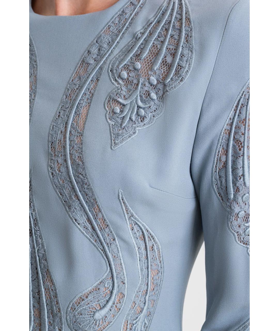ELIE SAAB Голубое вискозное коктейльное платье, фото 4