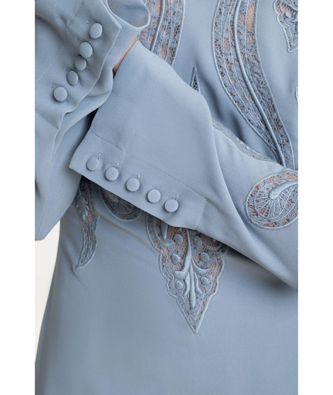 ELIE SAAB Голубое вискозное коктейльное платье, фото 5