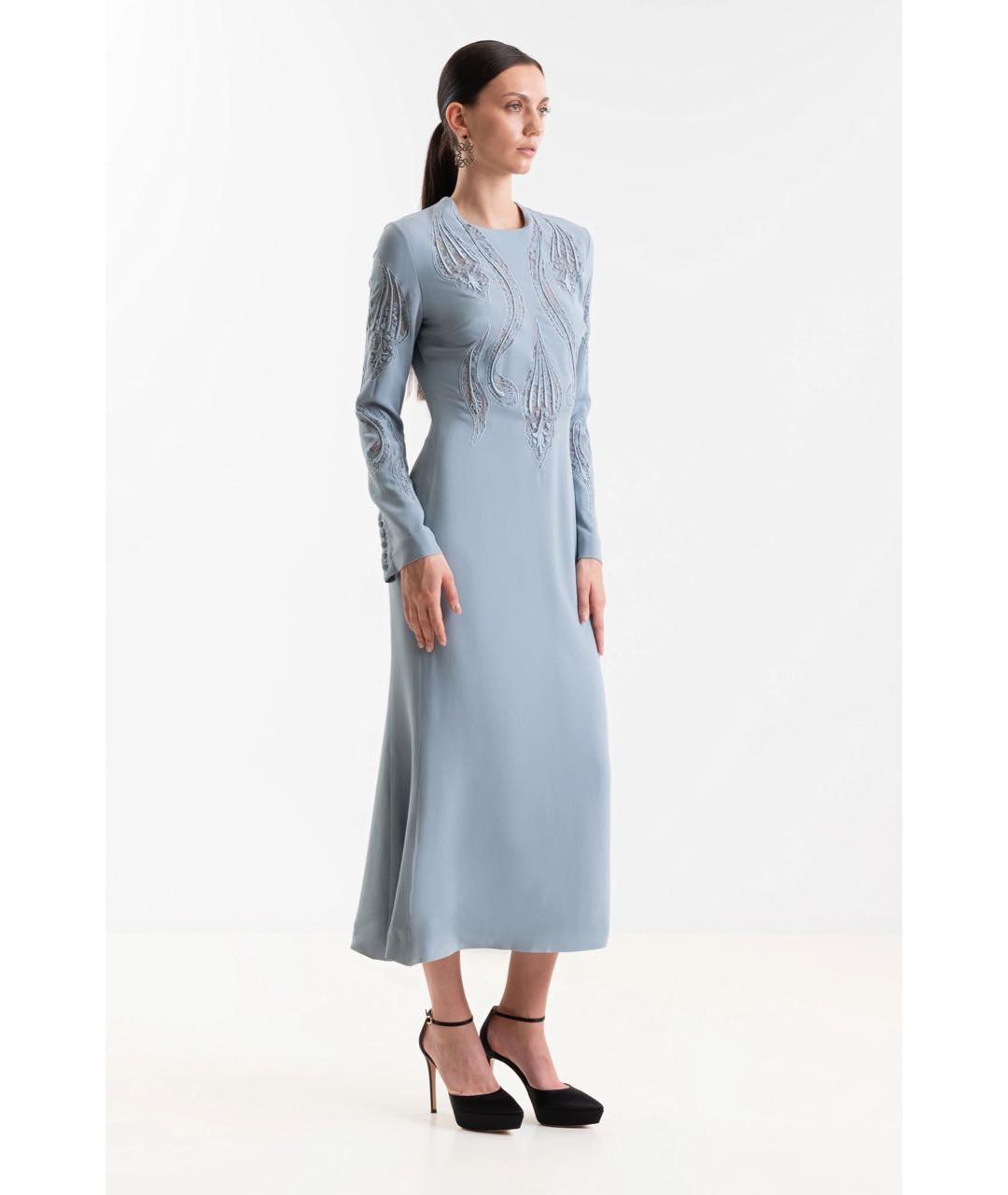 ELIE SAAB Голубое вискозное коктейльное платье, фото 6