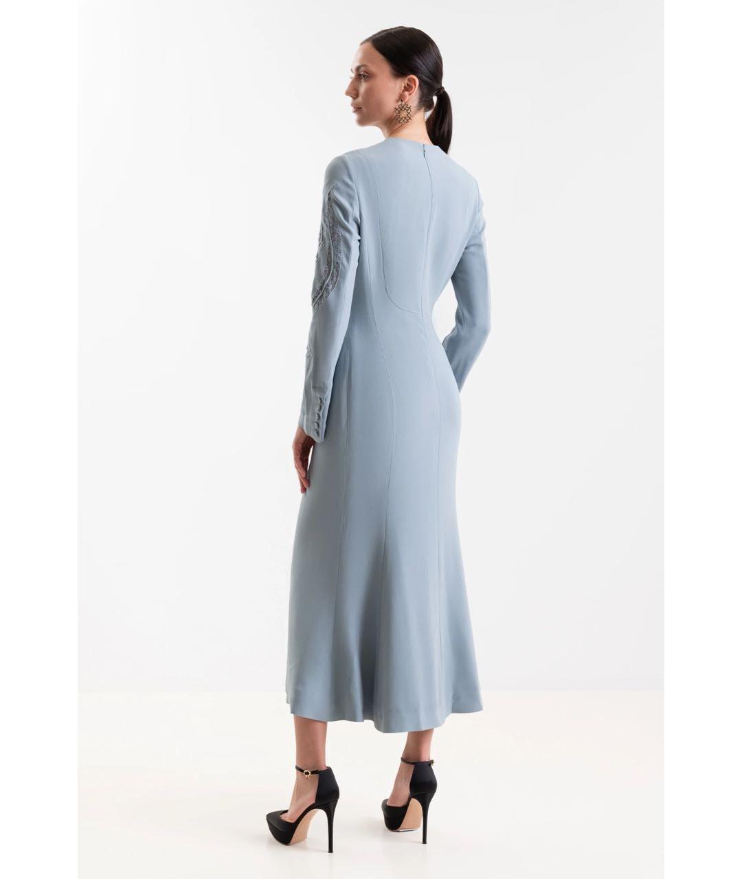 ELIE SAAB Голубое вискозное коктейльное платье, фото 2