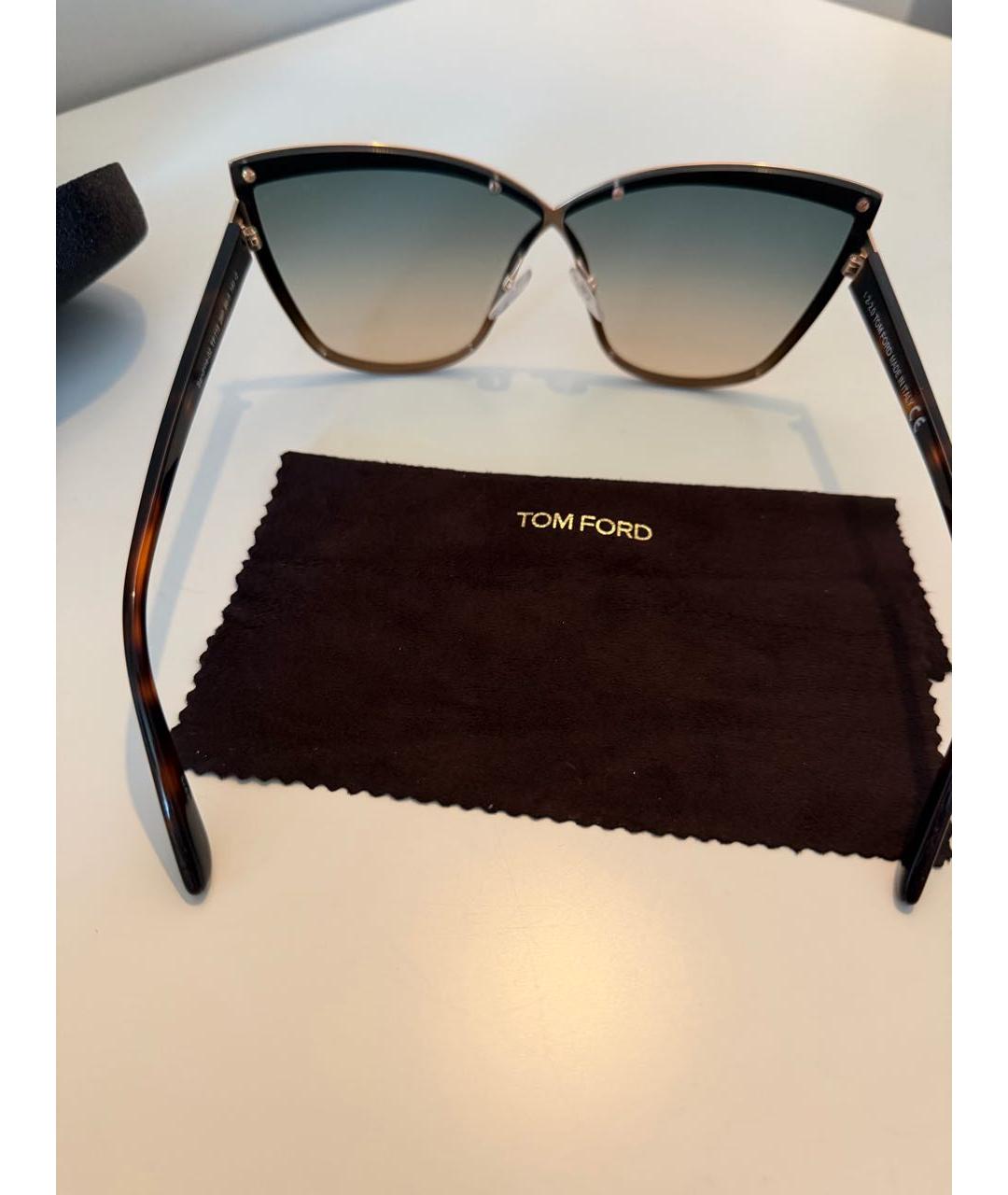 TOM FORD Золотые металлические солнцезащитные очки, фото 4