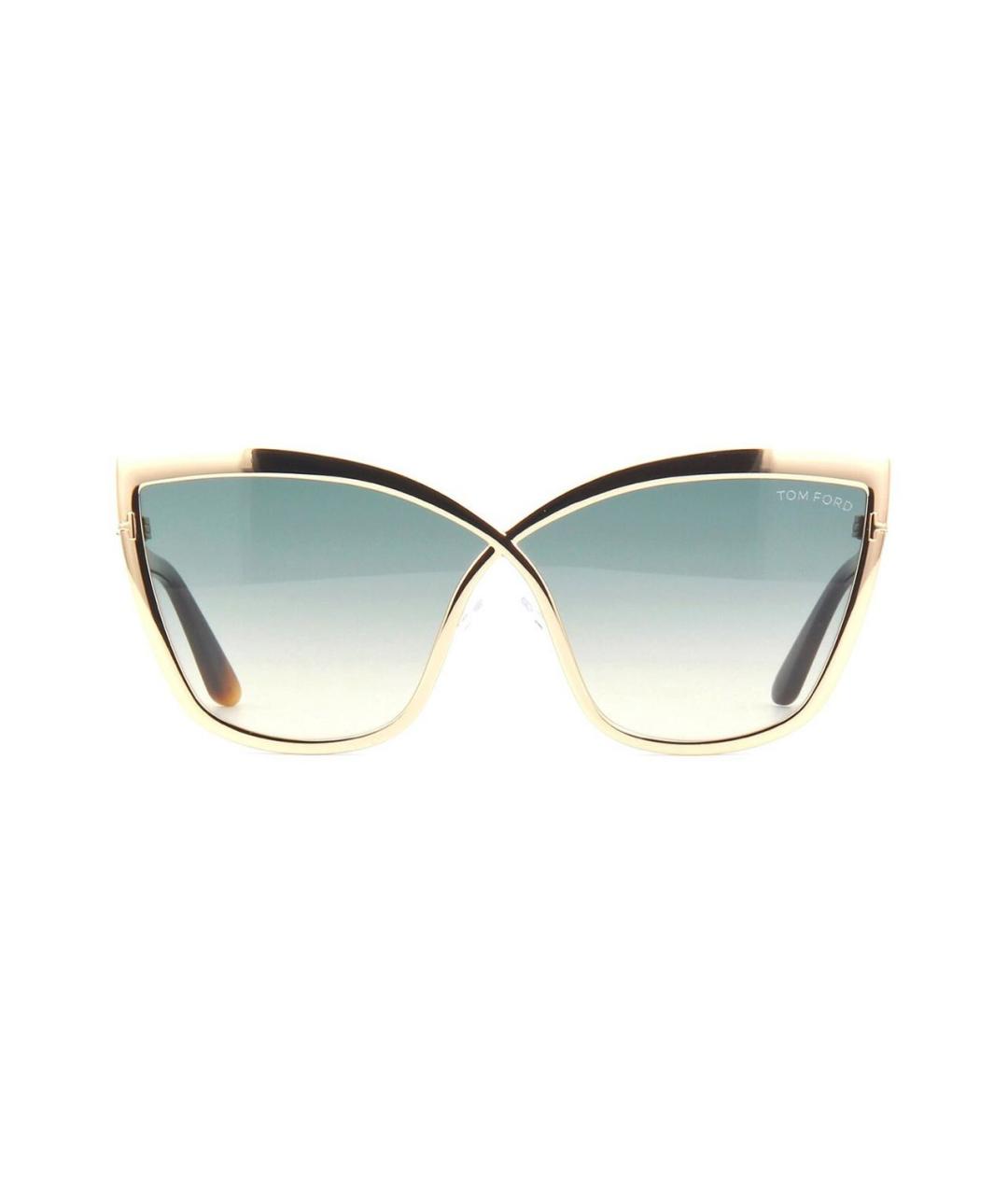 TOM FORD Золотые металлические солнцезащитные очки, фото 8