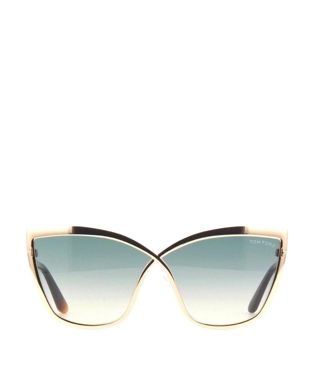 TOM FORD Золотые металлические солнцезащитные очки, фото 1
