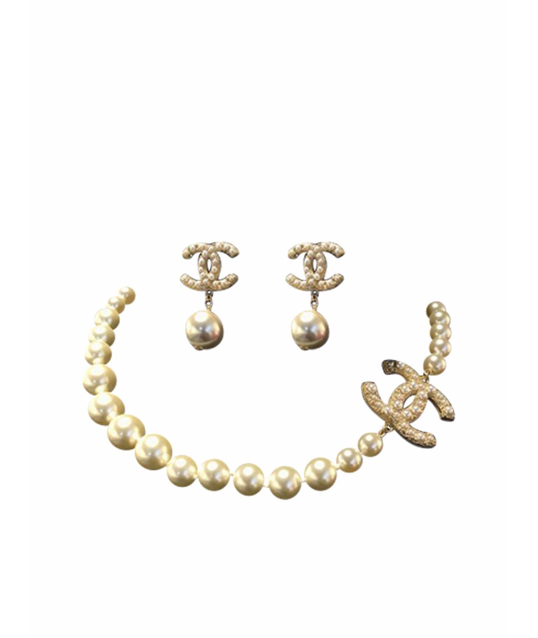 CHANEL Белое жемчужное колье, фото 1