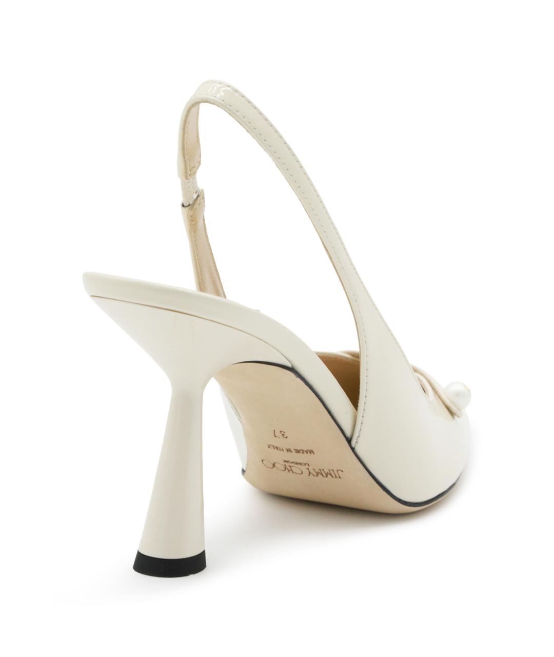 JIMMY CHOO Белые кожаные туфли, фото 3
