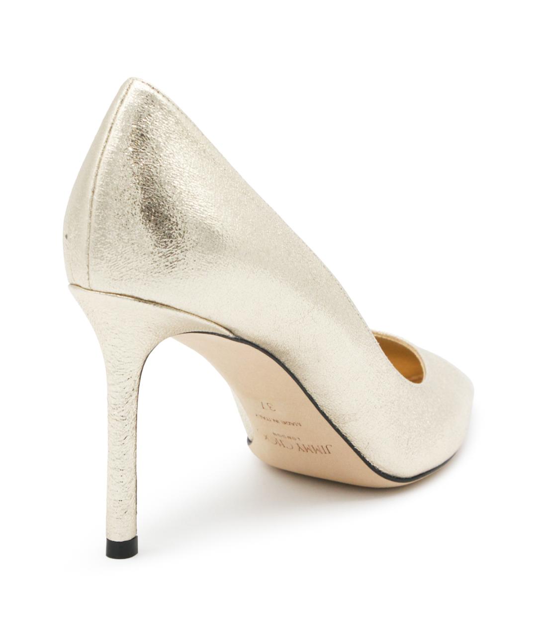 JIMMY CHOO Золотые текстильные туфли, фото 3
