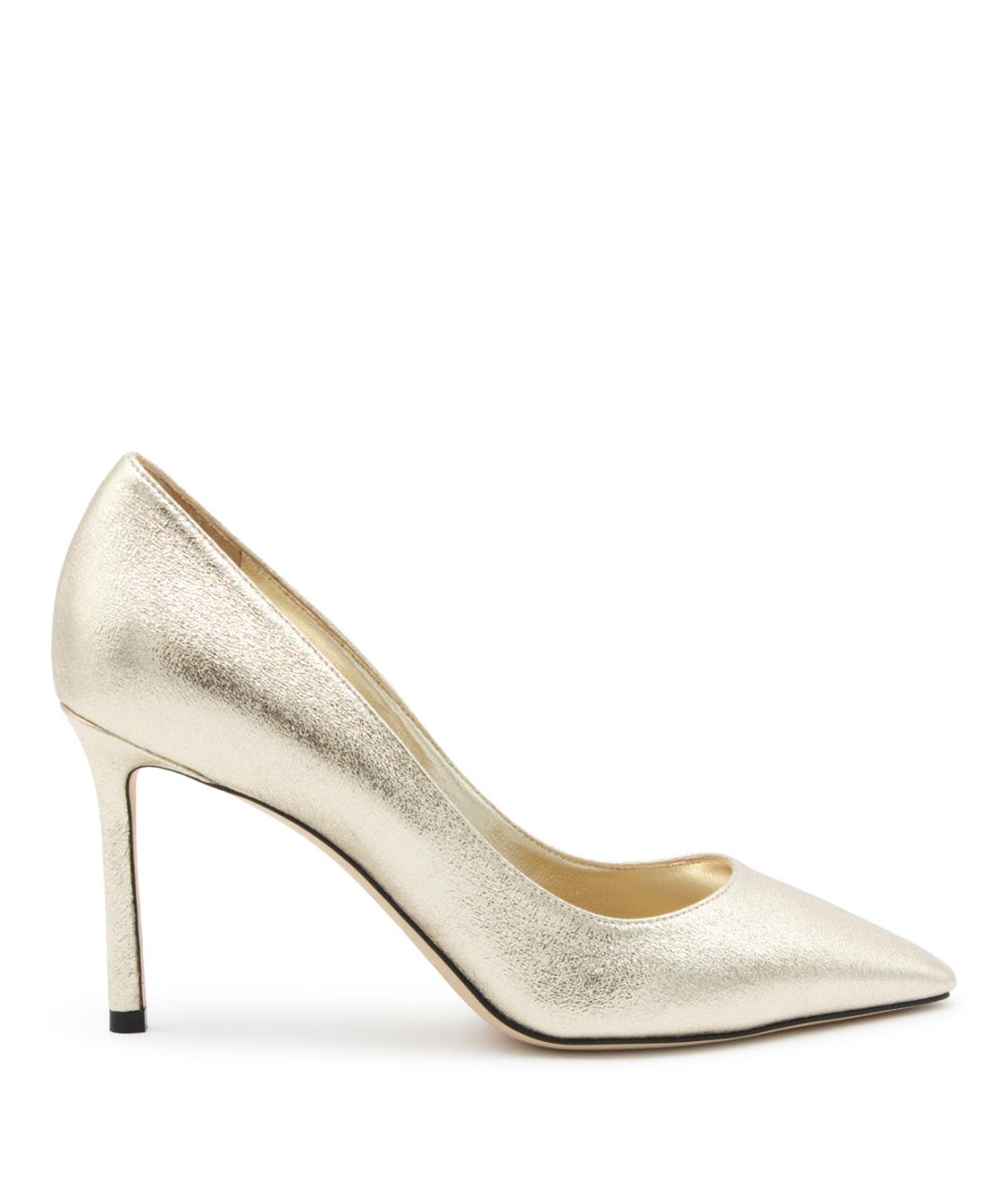 JIMMY CHOO Золотые текстильные туфли, фото 1