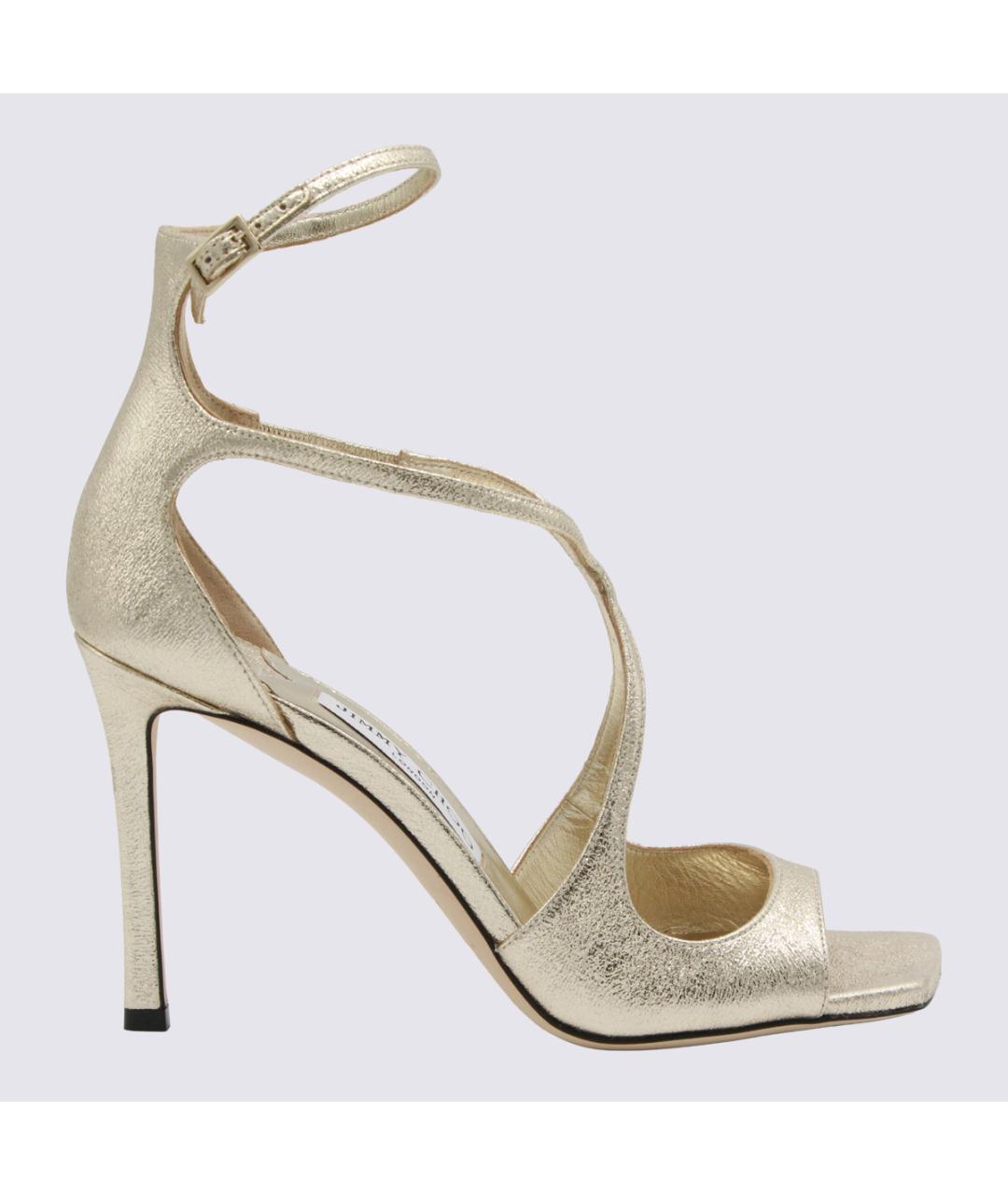 JIMMY CHOO Серебряные текстильные босоножки, фото 2