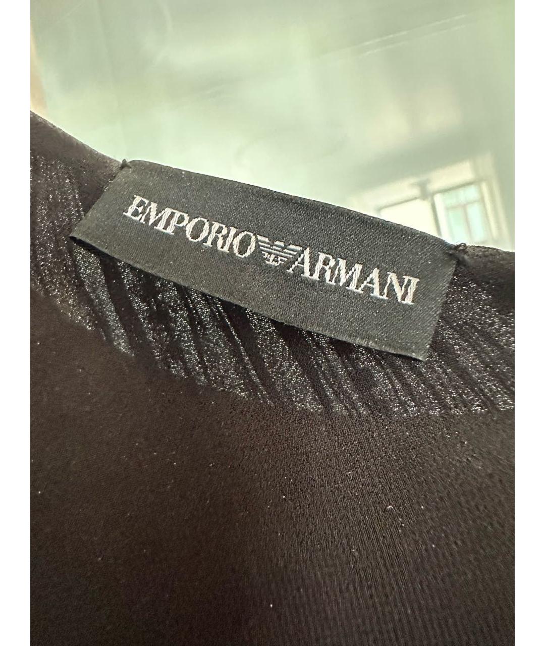 EMPORIO ARMANI Черное полиэстеровое коктейльное платье, фото 6