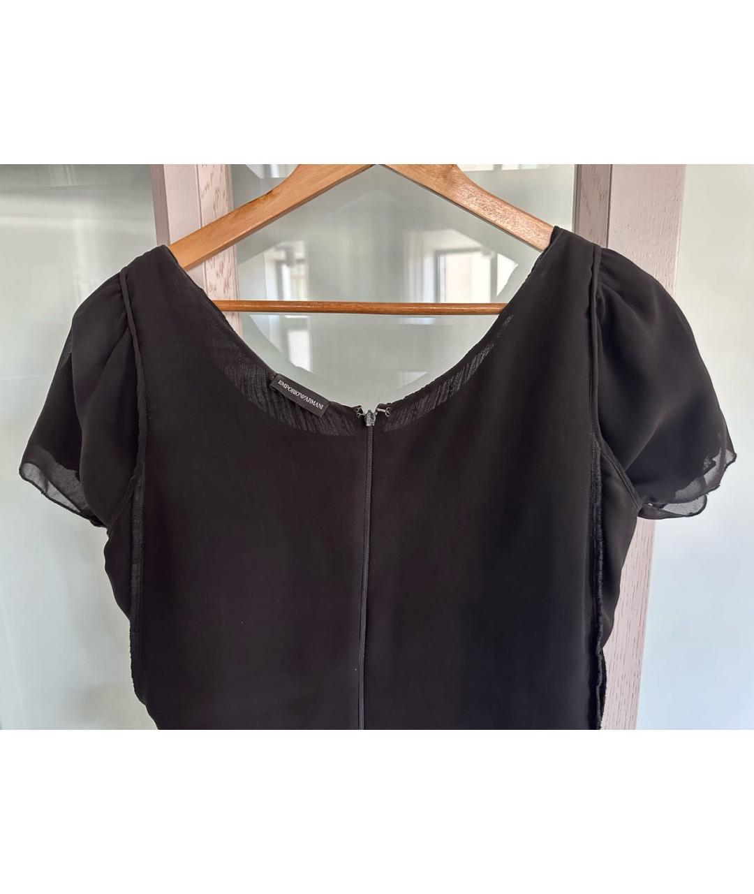 EMPORIO ARMANI Черное полиэстеровое коктейльное платье, фото 3