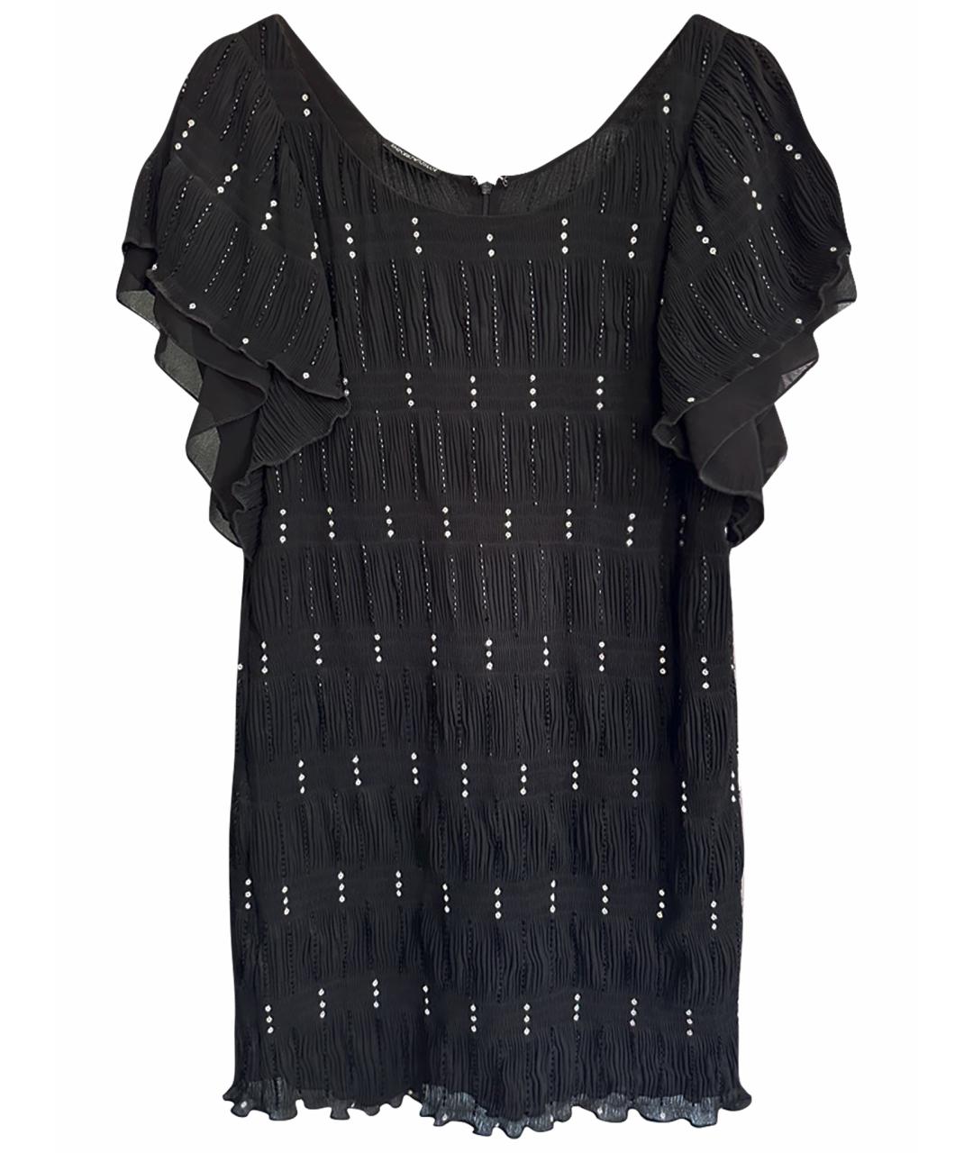 EMPORIO ARMANI Черное полиэстеровое коктейльное платье, фото 1
