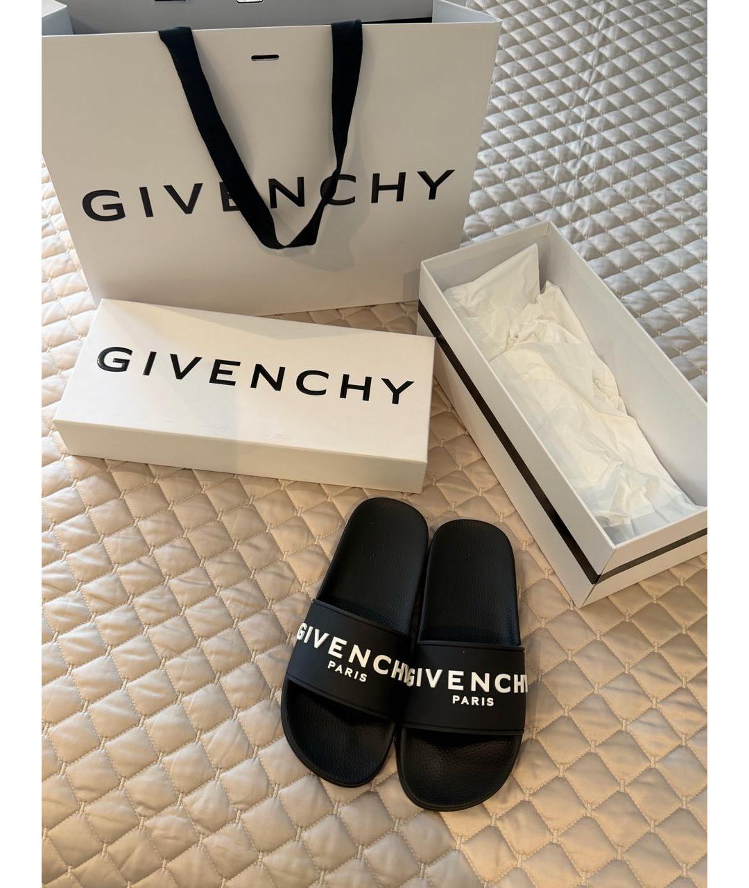 GIVENCHY Черные резиновые шлепанцы, фото 4