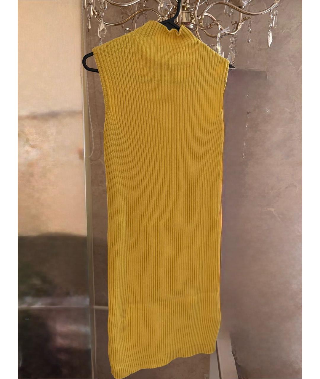 VERSACE Желтое хлопковое повседневное платье, фото 2