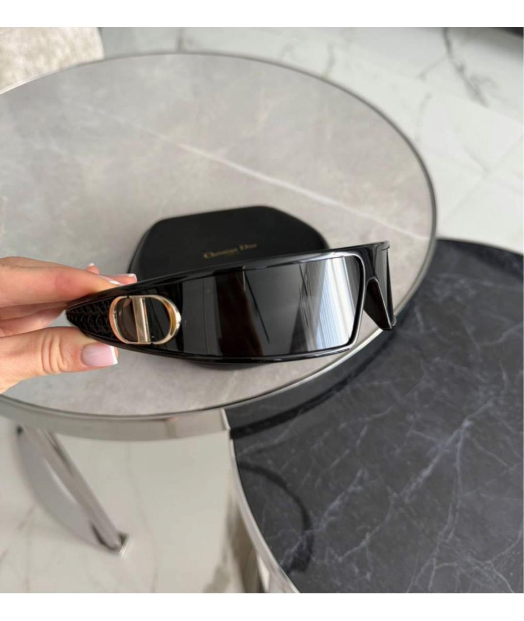 CHRISTIAN DIOR Черные пластиковые солнцезащитные очки, фото 4